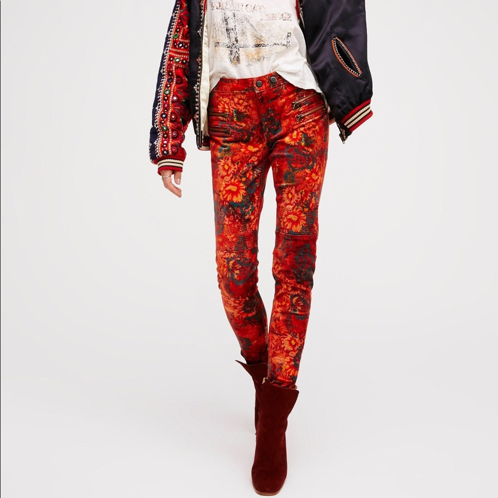 NWOT Free People Lennon Printed Skinny 2